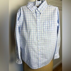 Janie and Jack boys size 5 blue and white checkered button down
